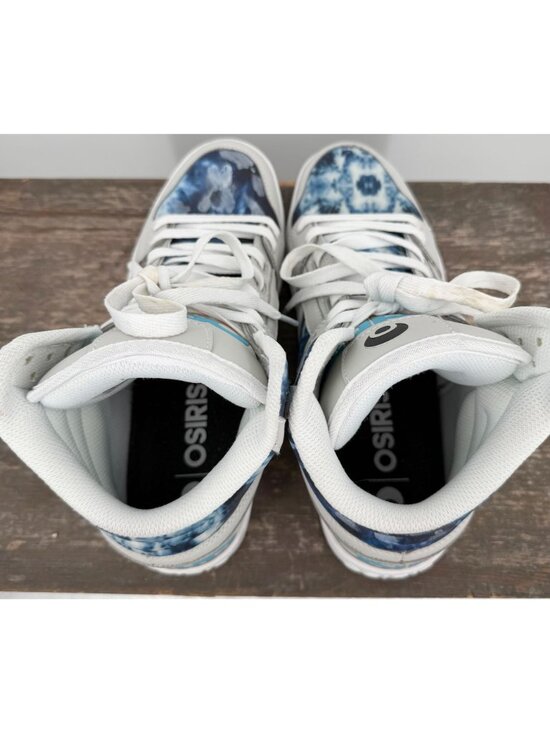 Mens OSIRIS Clone Grey Blue Tie Dye Hi-Top Skate Sneakers 9 Skate Core Streetwea